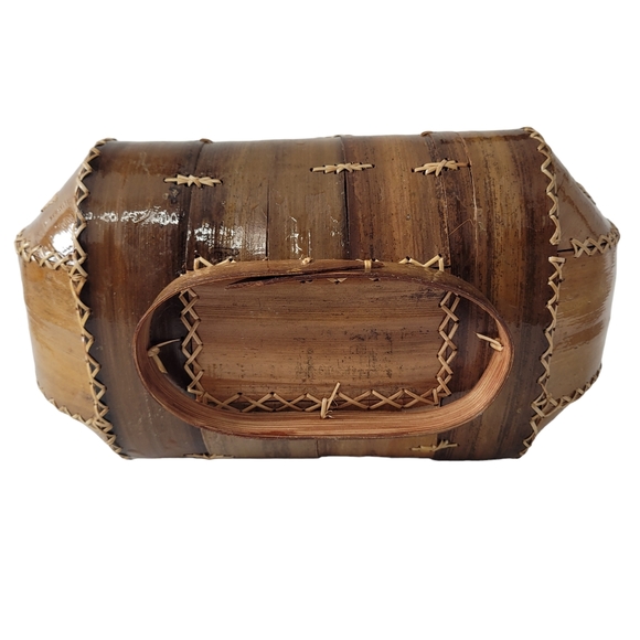 Vintage handmade footed wooden box handbag - Picture 5 of 14